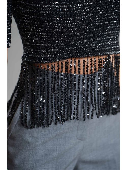 Maglia con frange Simona Corsellini | A25CEMGO5001NERO
